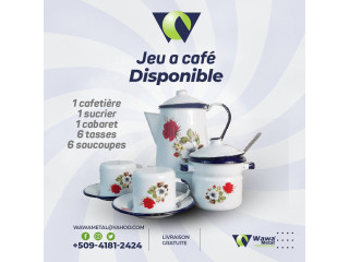 Jeu a Café en émaillé fait local